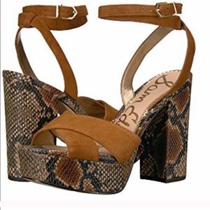 Sam Edelman Mara Brown Suede Platform Sandals